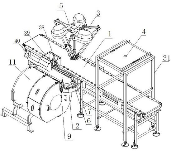 A feeding positioning method for an automatic shrimp peeling machine