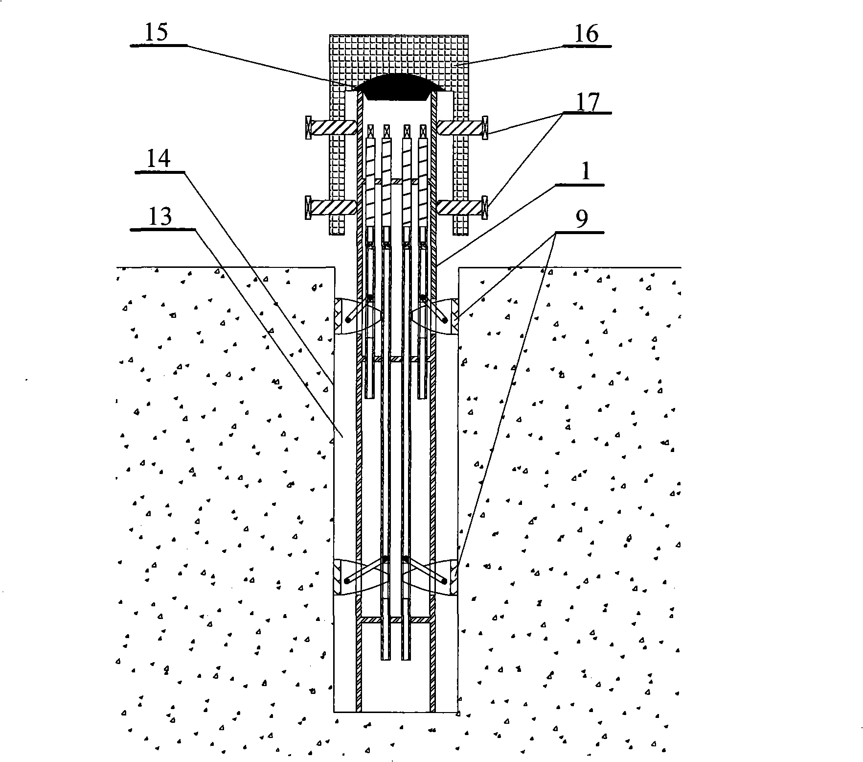 Ice surface rapid mounting and dismounting casing tube type immobilizing foundation