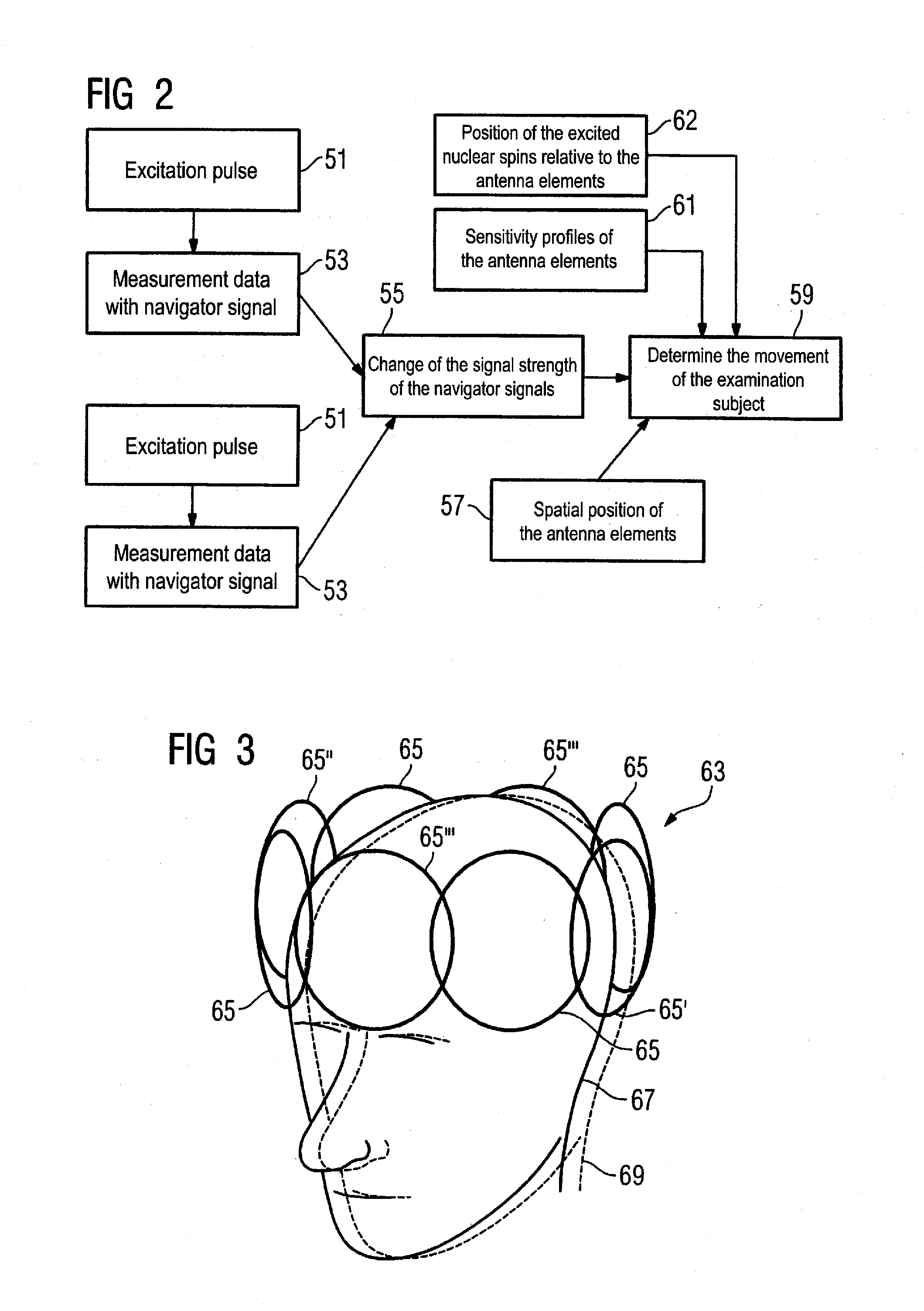 Method and magnetic resonance apparatus for determination of patient movement during data acquisition