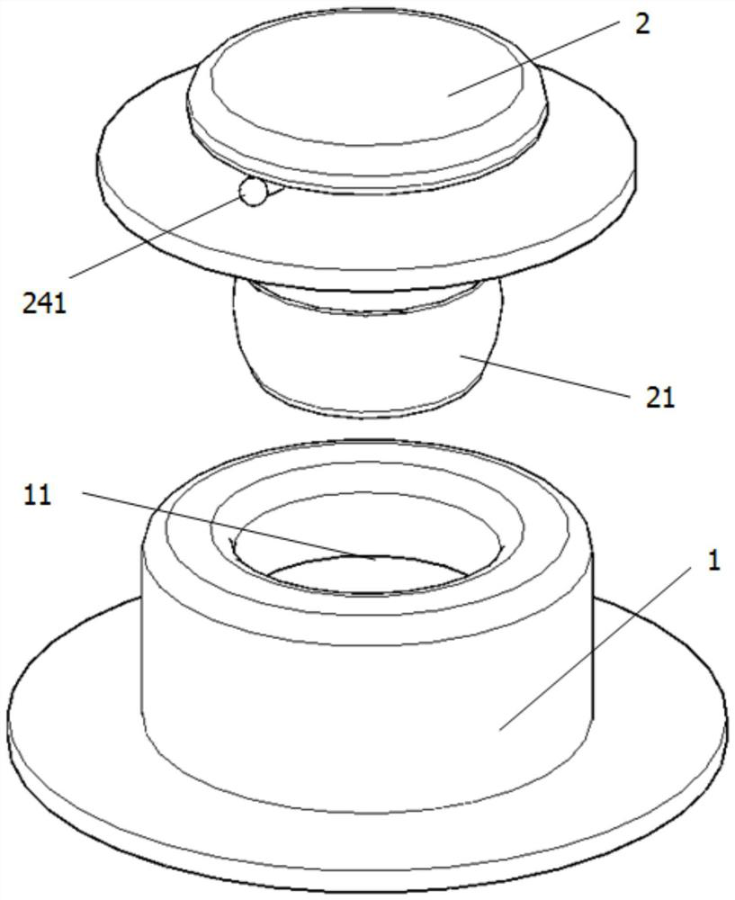 A pneumatic snap button