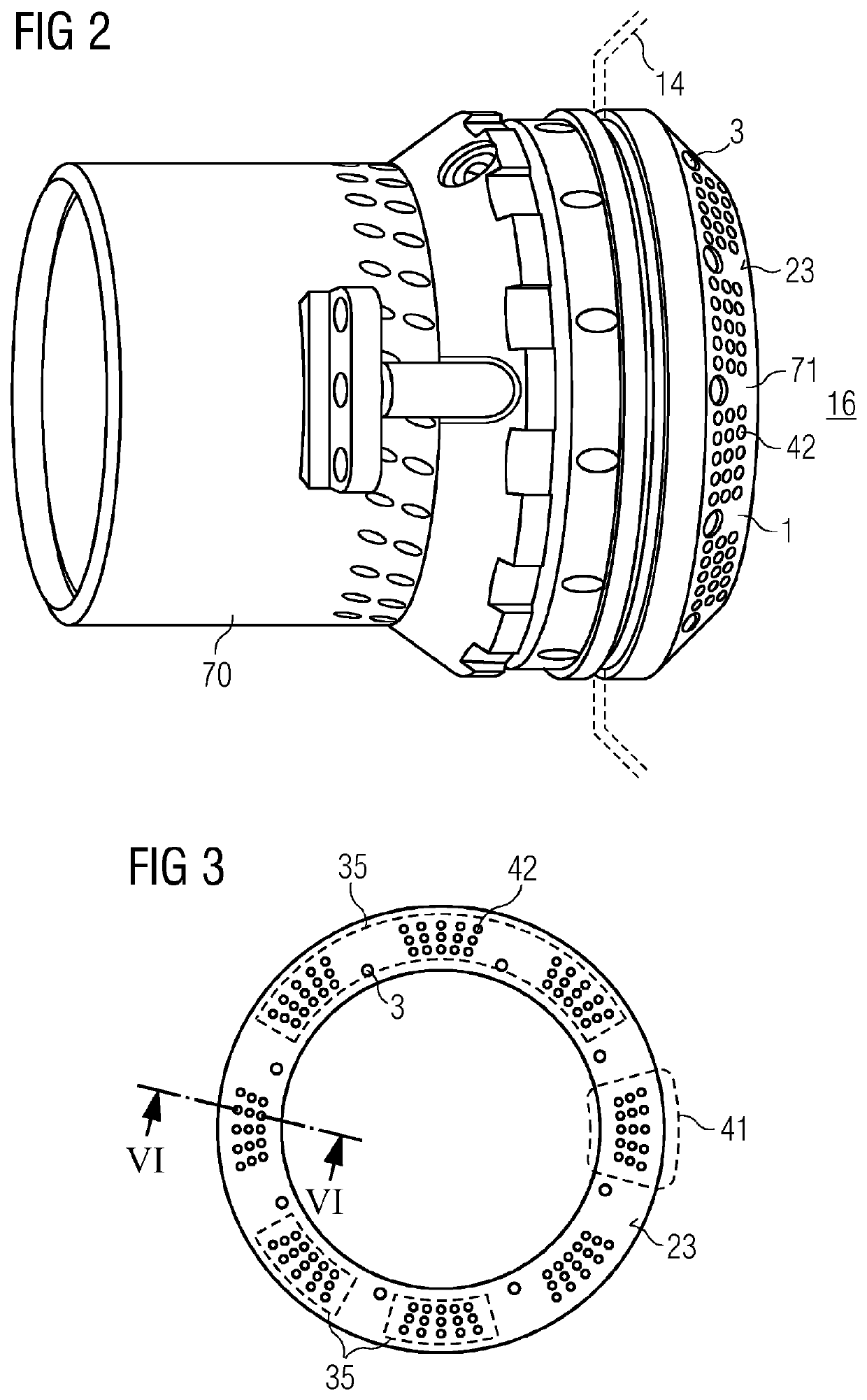 Machine component, particularly a turbomachine component, with cooling features and a method for manufacturing and of operation