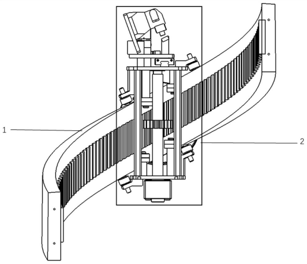 Profiling track rubber tapping device