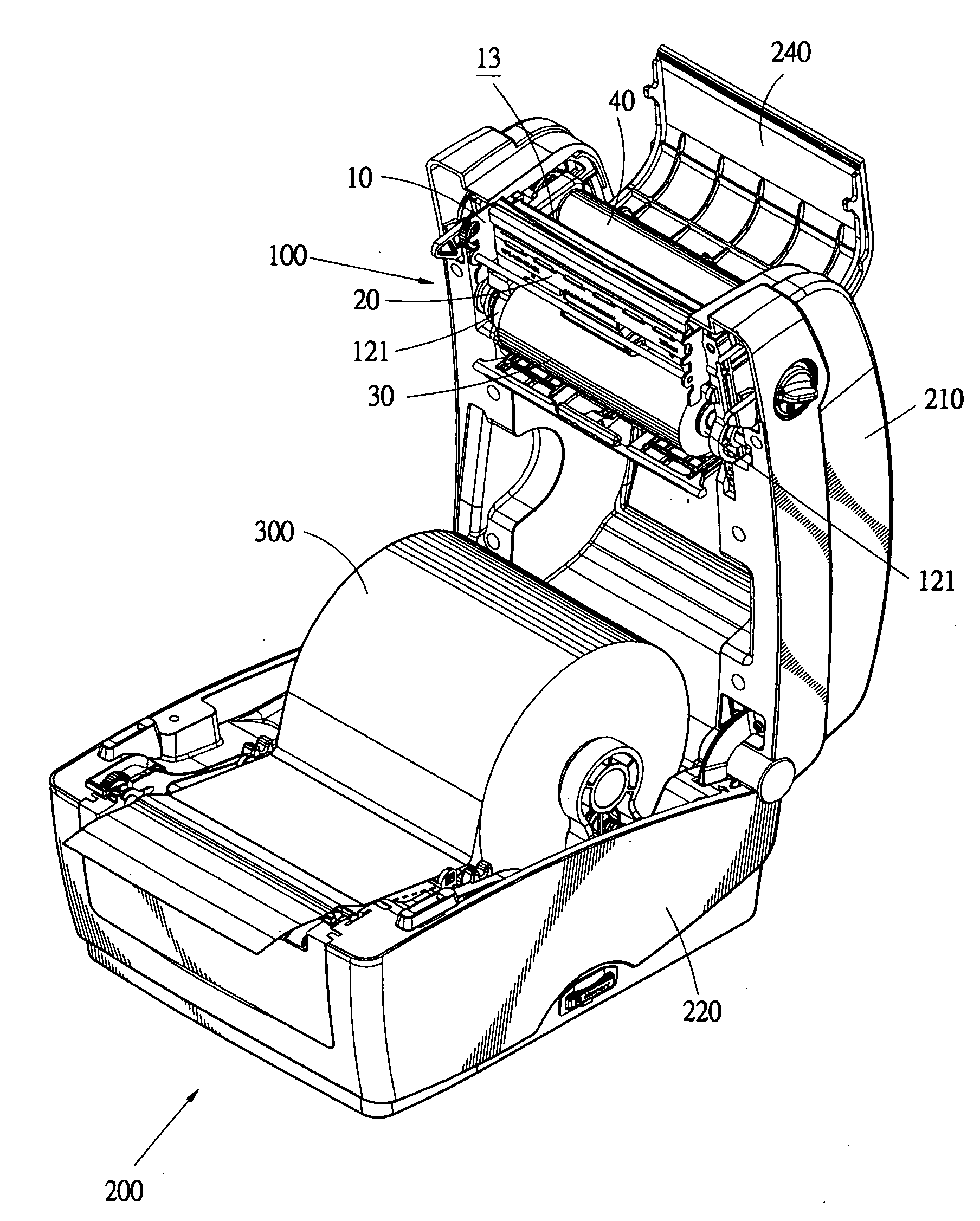 Printing mechanism of barcode printer