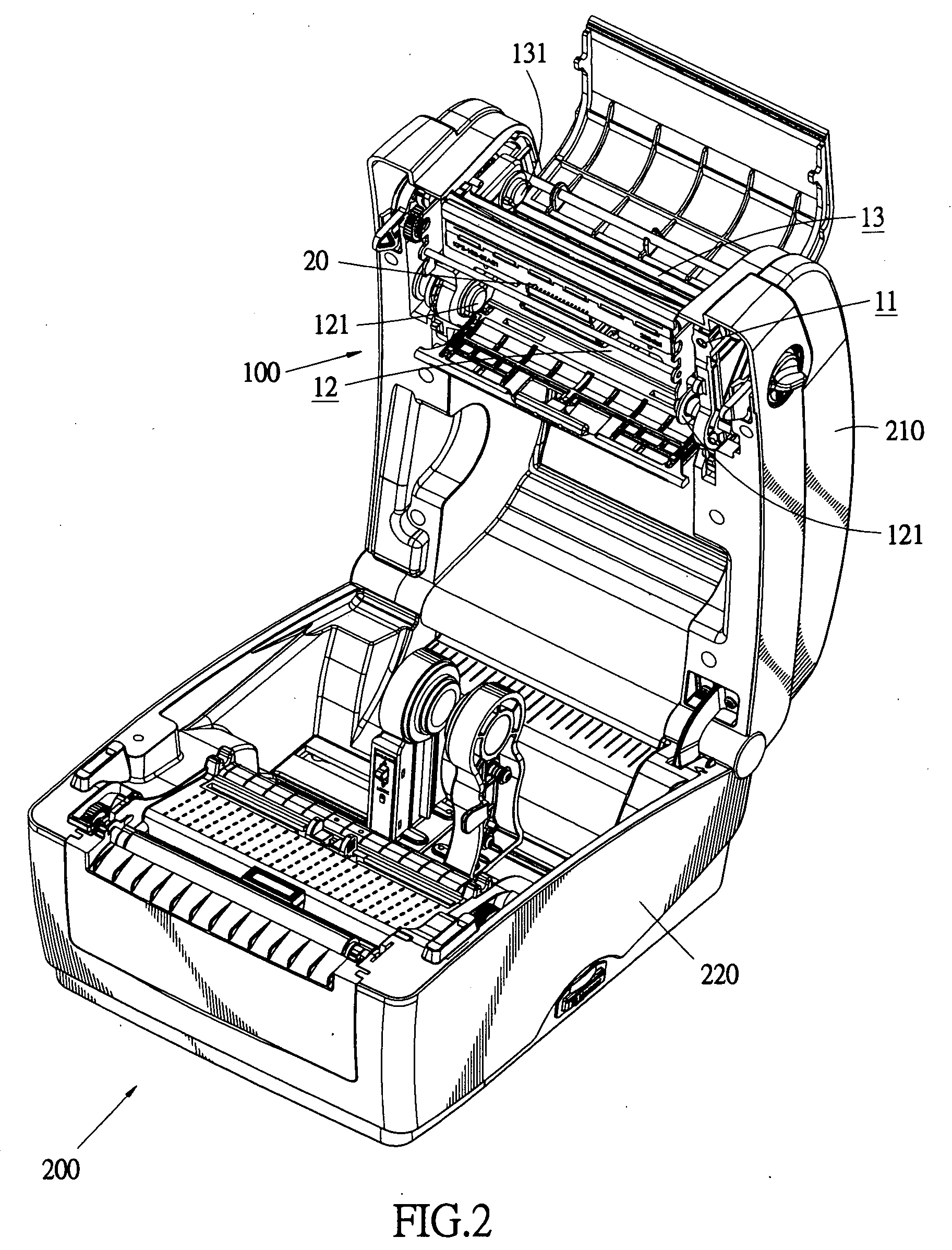 Printing mechanism of barcode printer