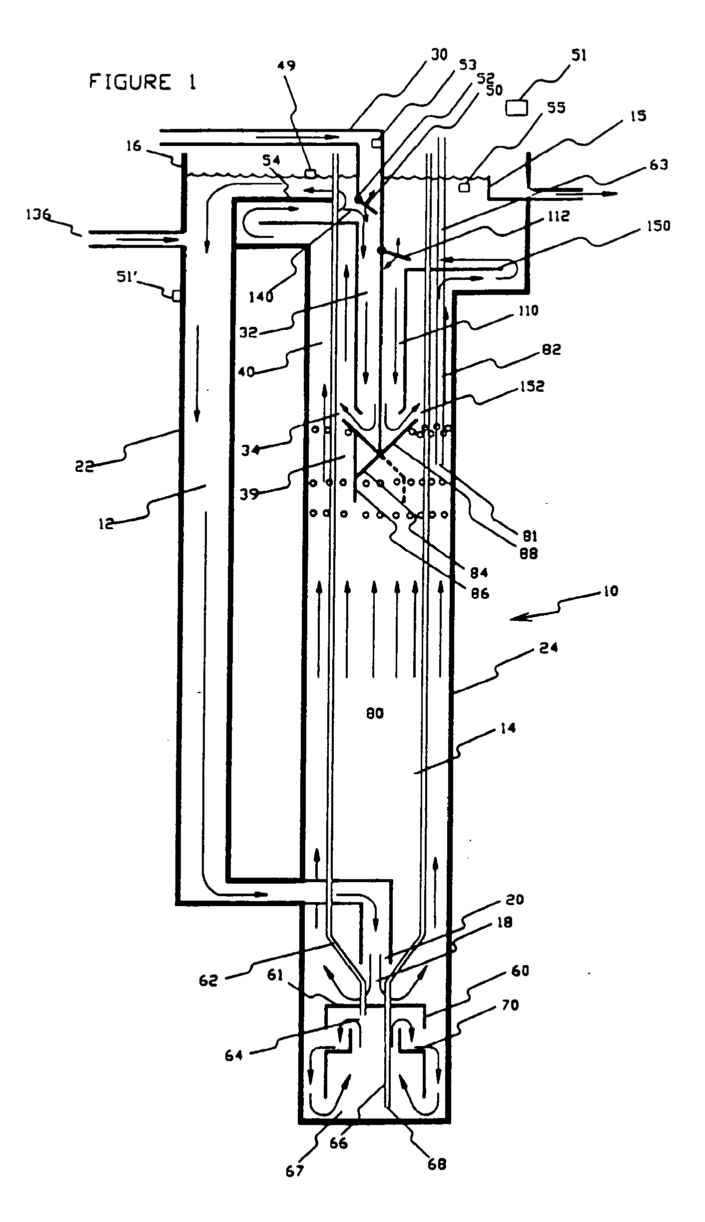 Method and apparatus providing improved throughput and operating life of submerged membranes