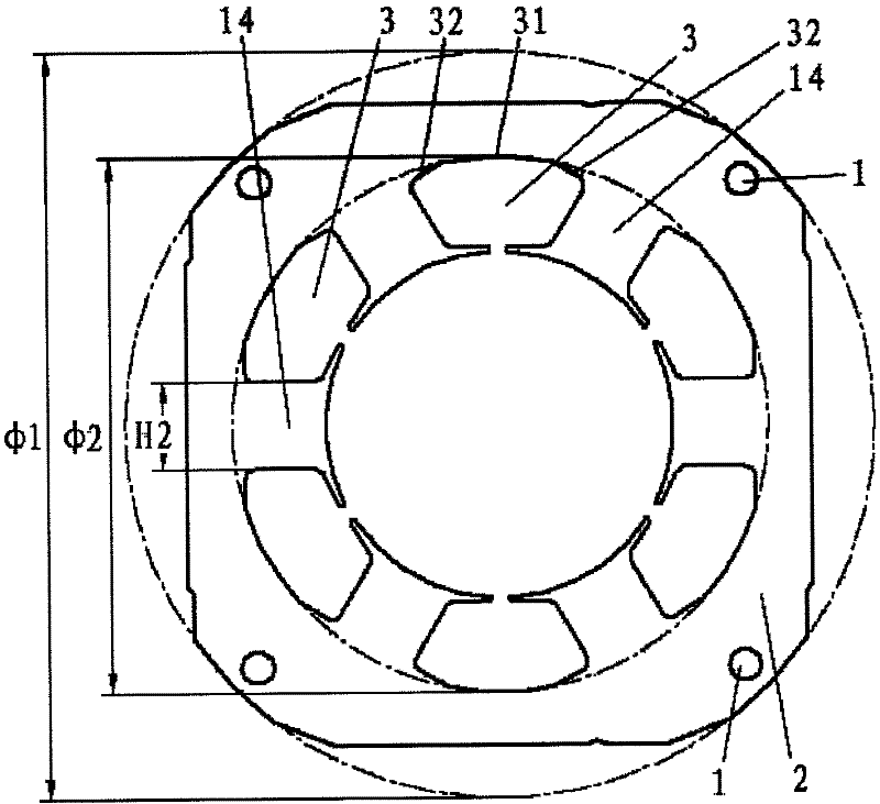 Stator and rotor structure of permanent magnet motor