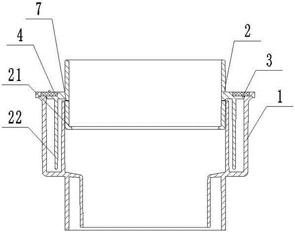 Odor-resisting accumulated water treating device with preformed hole