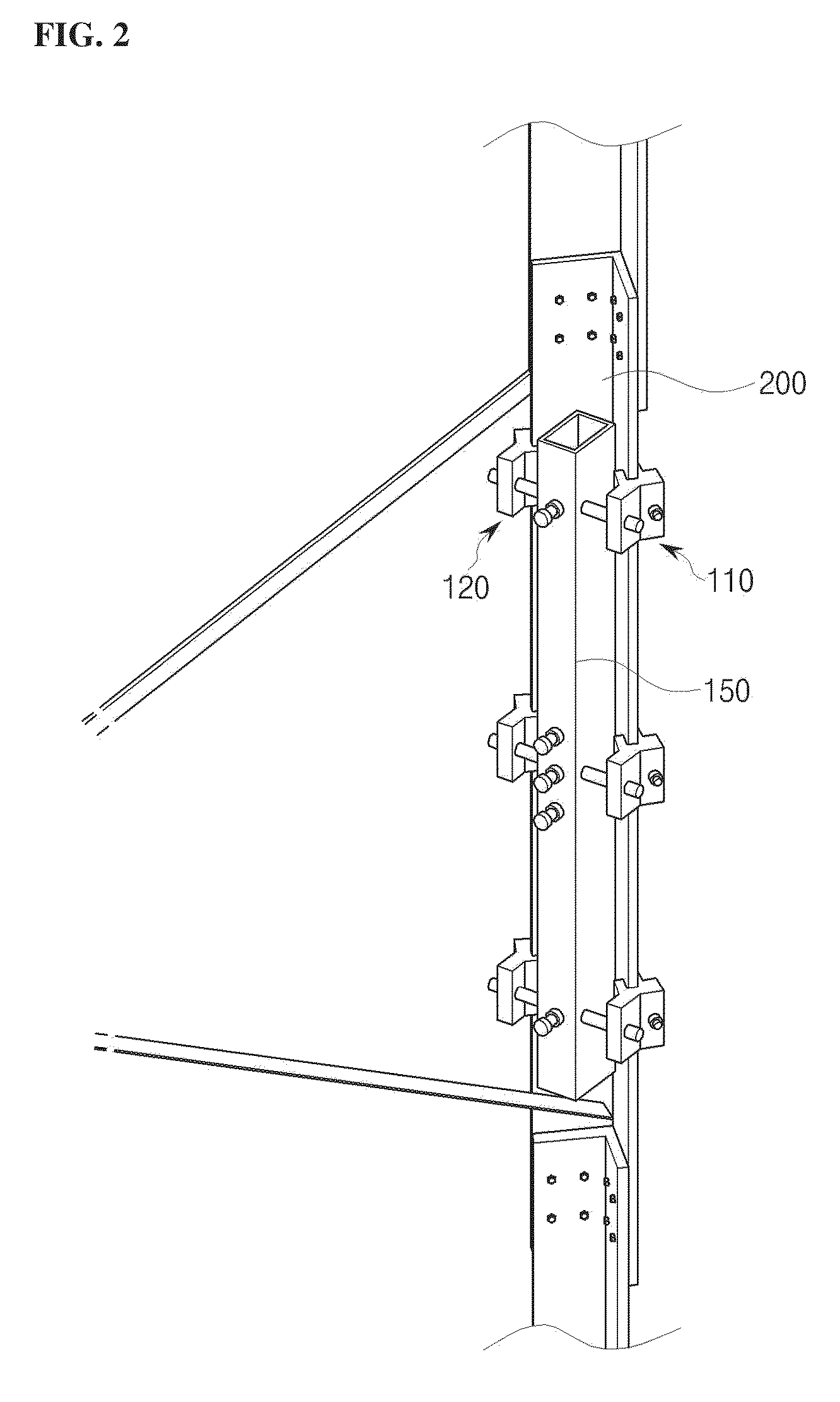 Reinforcement device for compression buckling strength and method of fastening the same