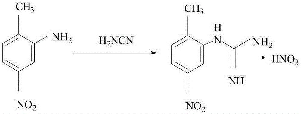 The synthetic method of (2-methyl-5-nitrophenyl) guanidine sulfate