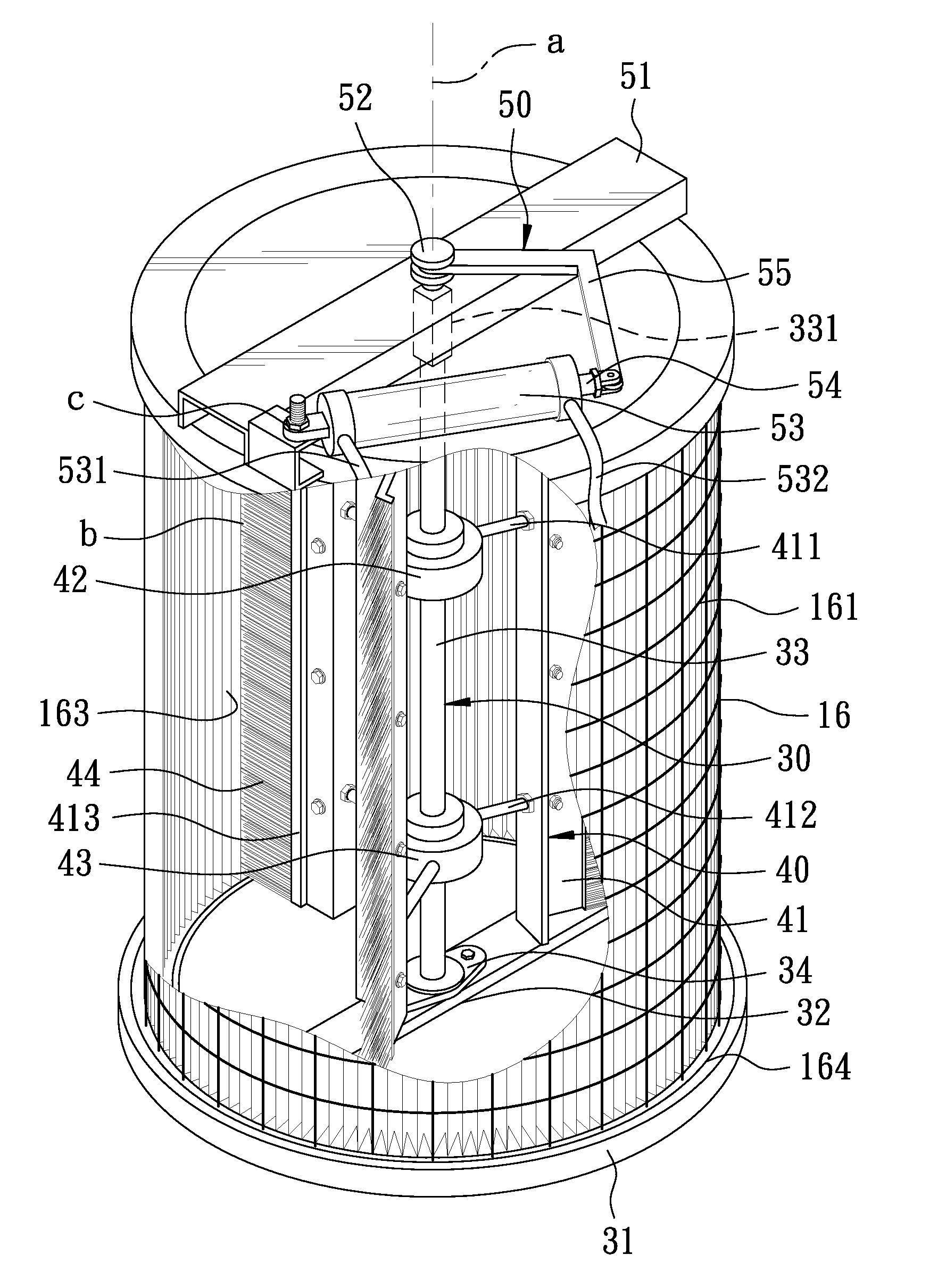 Automatic dust debris clearing apparatus for a filter drum in a dust collector