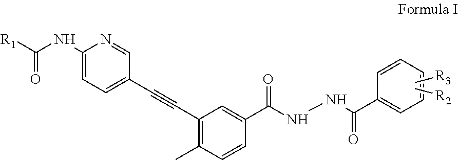 Novel amidoheteroaryl aroyl hydrazide ethynes