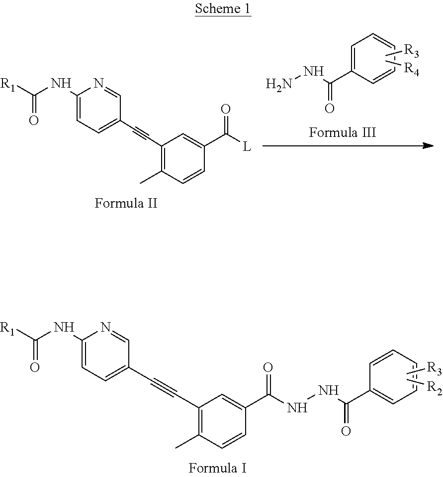 Novel amidoheteroaryl aroyl hydrazide ethynes