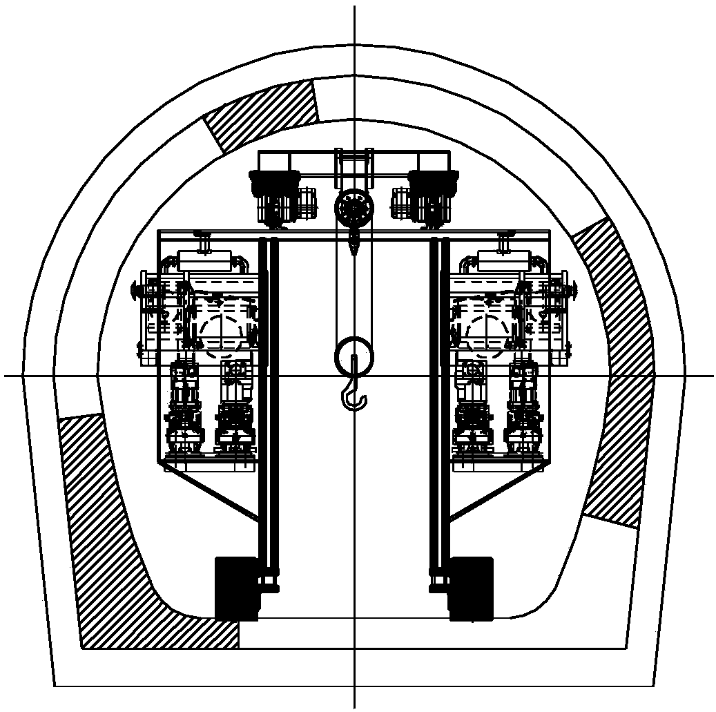 A crawler type segment secondary lining equipment