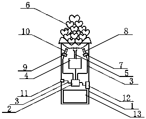 Wedding celebration vase lamp capable of achieving synchronous flowering