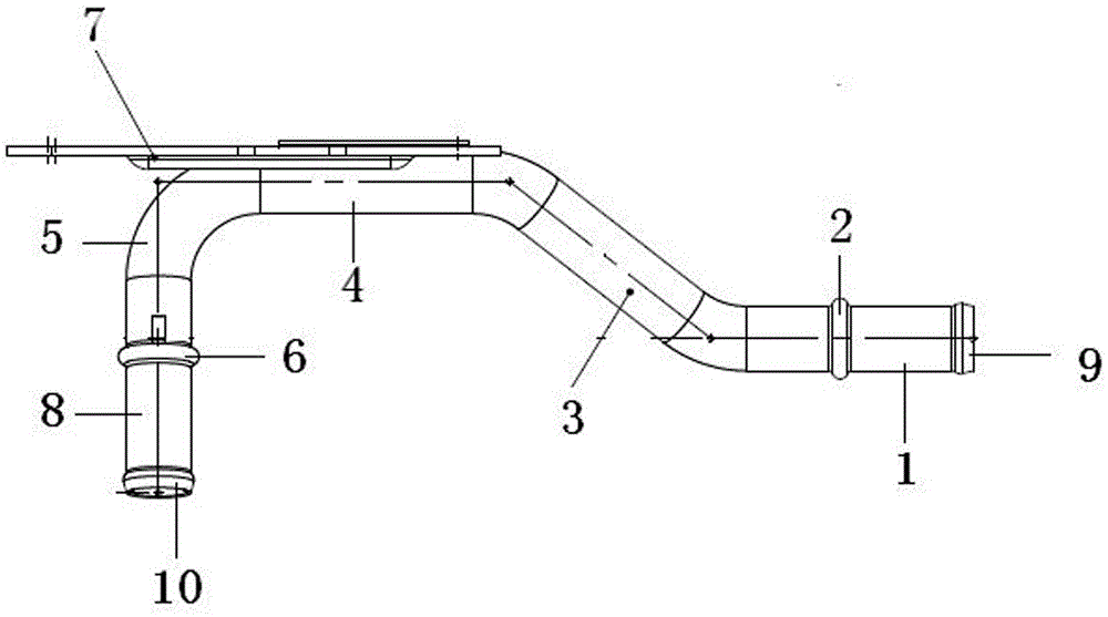 An engine warm water pipe fitting