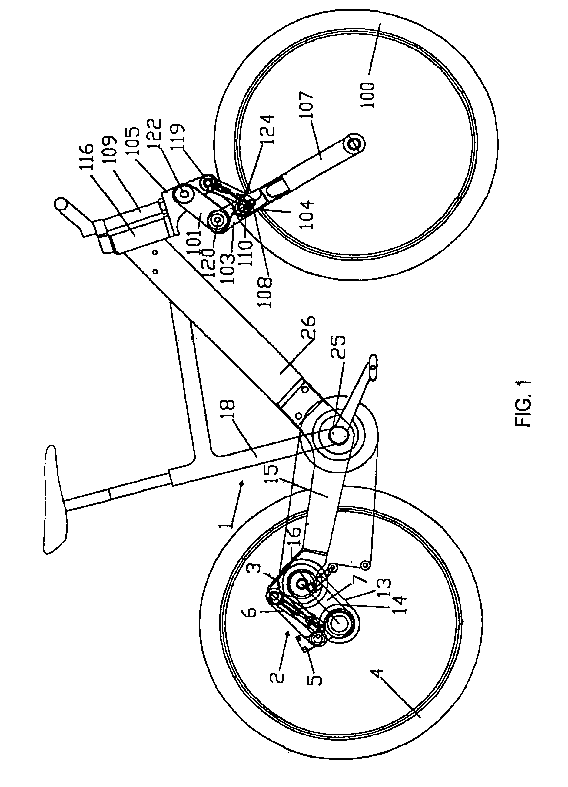 All-suspension bicycle frame with isolated drive gear