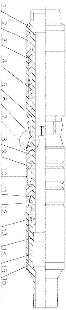 A flexible self-sealing anti-shoulder compression packer