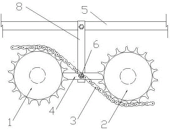 A chain-driven double flywheel linkage external AC bicycle self-generating device