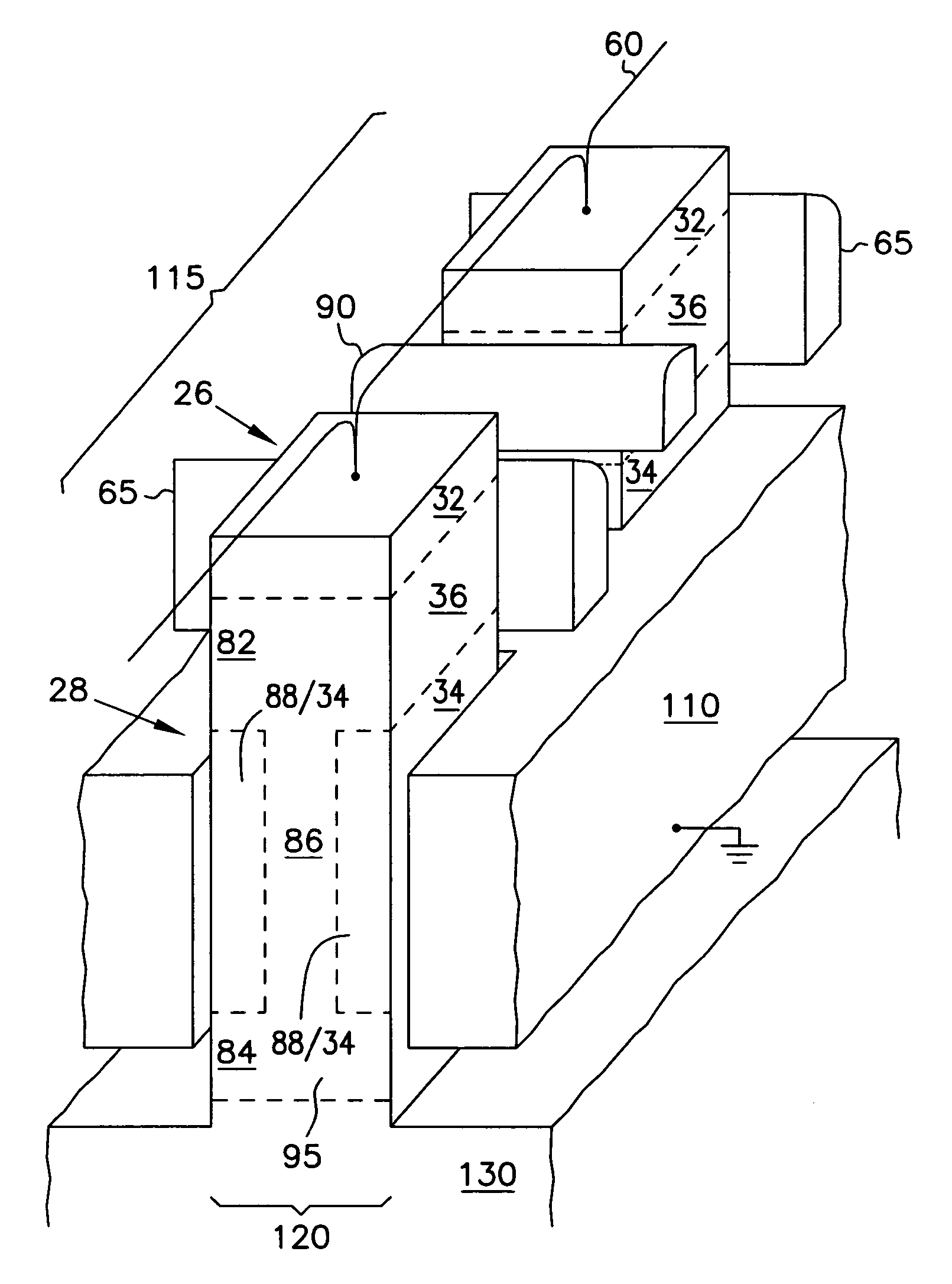 Vertical gain cell and array for a dynamic random access memory and method for forming the same