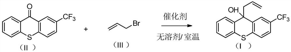A kind of preparation method of 2-trifluoromethyl-9-allyl-9-thioxanthol