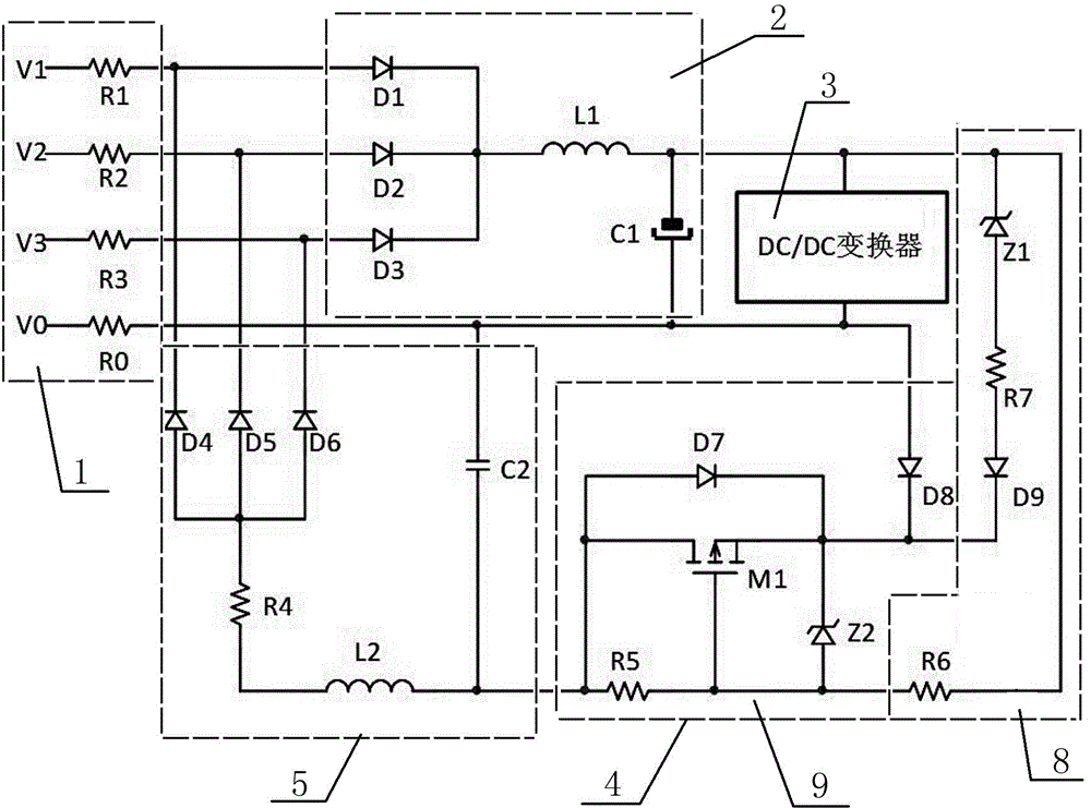 A switching power supply circuit for a three-phase smart energy meter