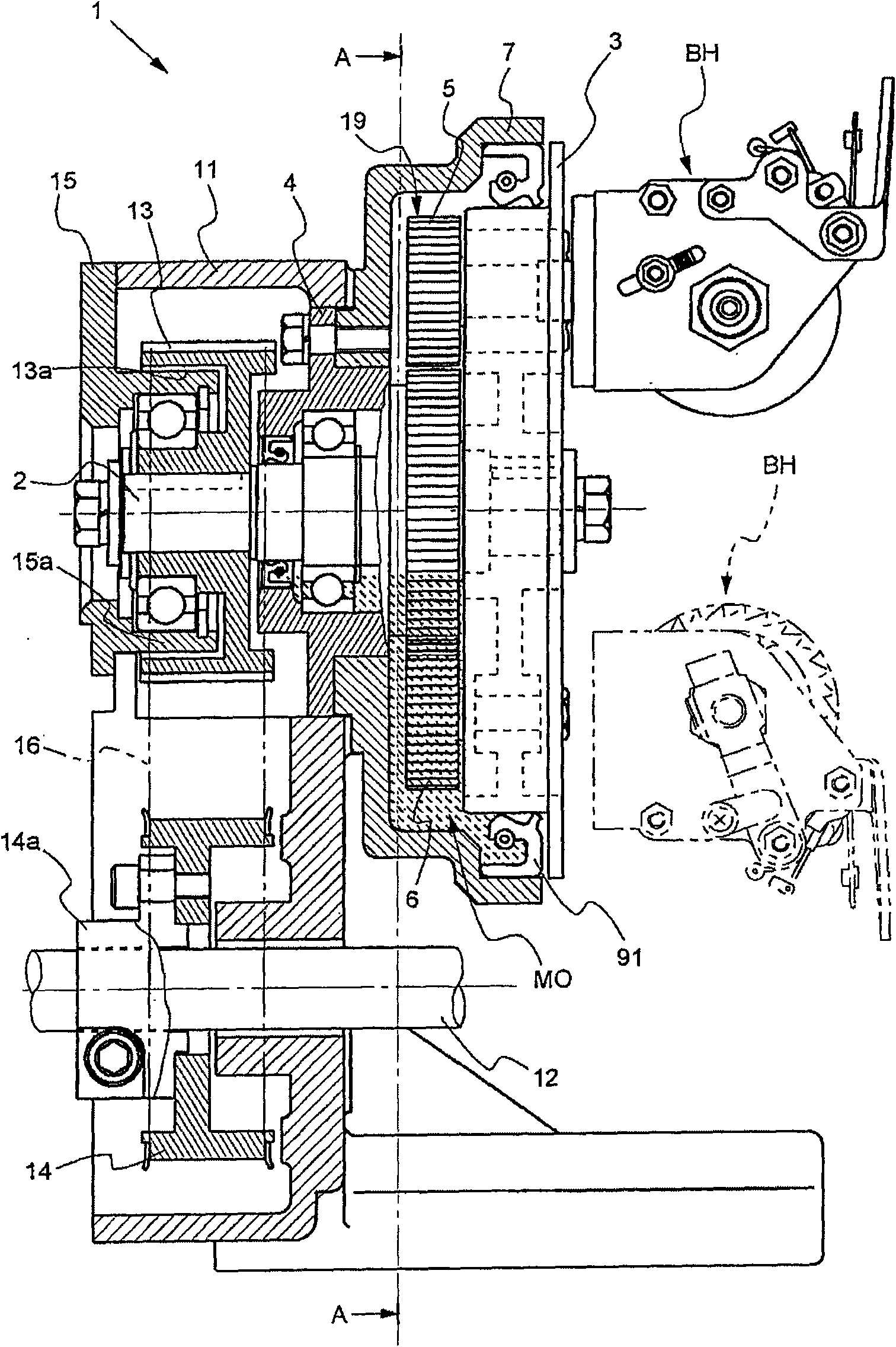 Planetary gear type selvage machine of loom