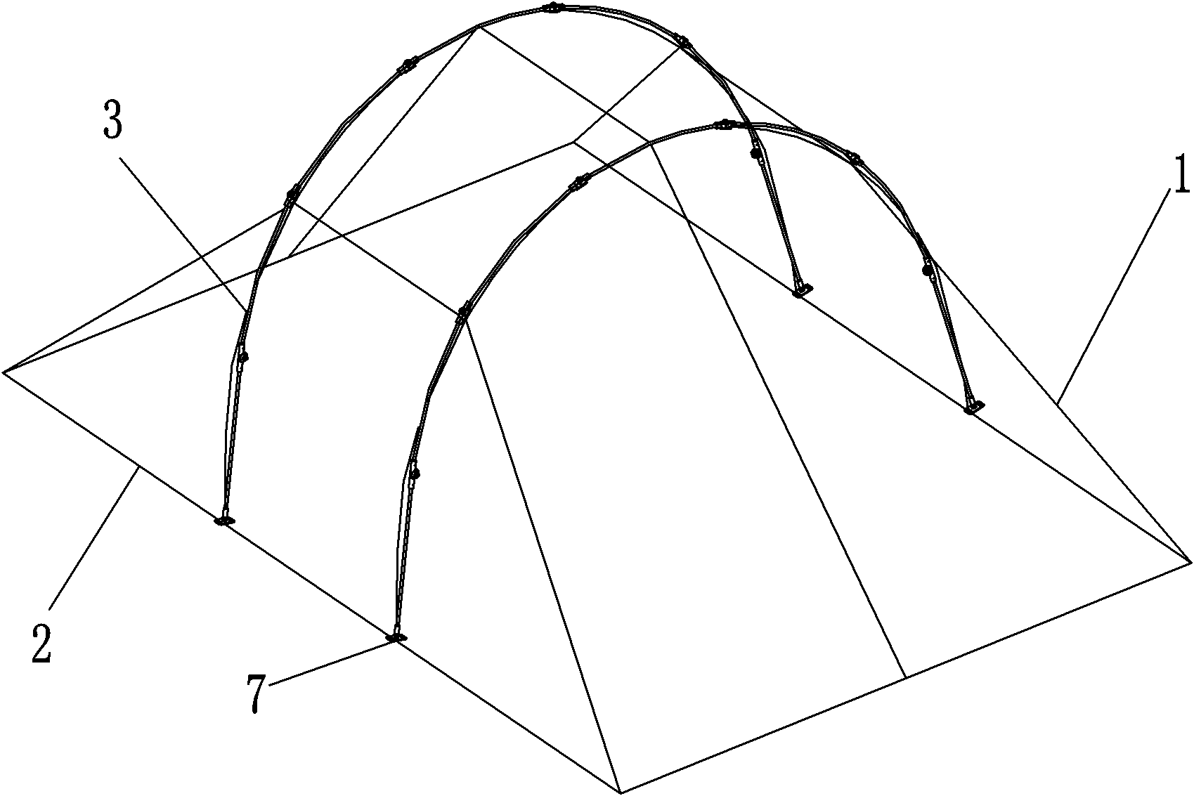 Quickly tent pitching and folding method and integrated tent