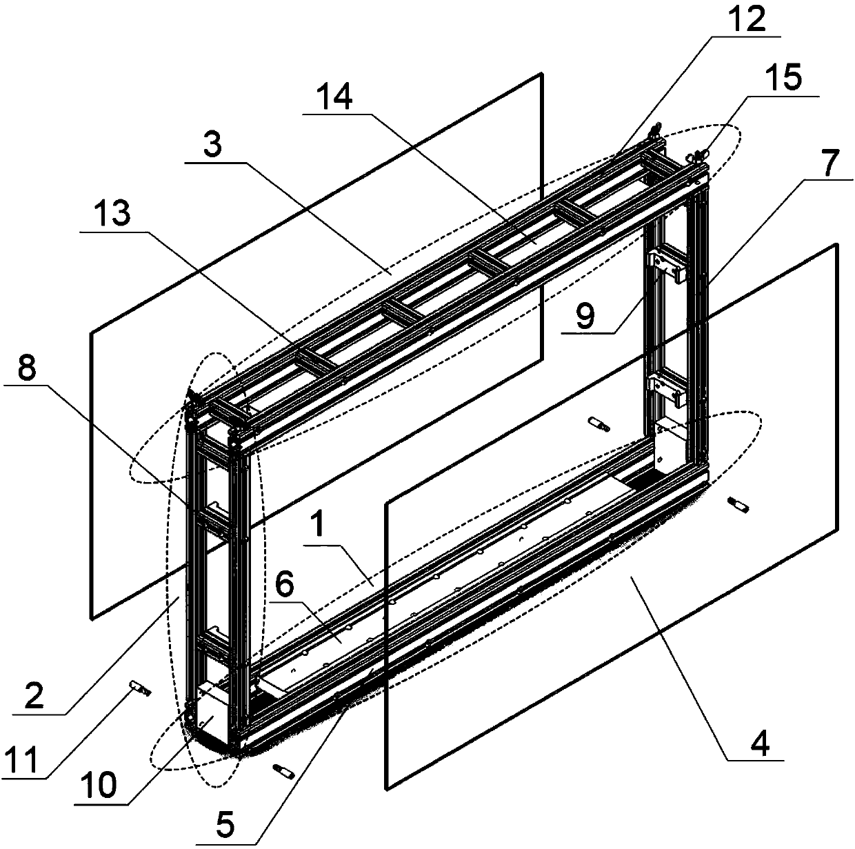 Frame-type turnover box special for neodymium glass