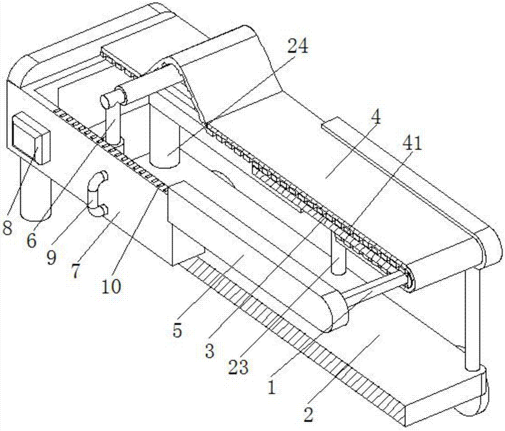 Movable lying position adjustable radiotherapy fixing device for radiotherapy department