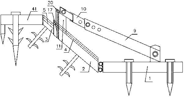 Slope reinforcing device for civil engineering and construction method thereof