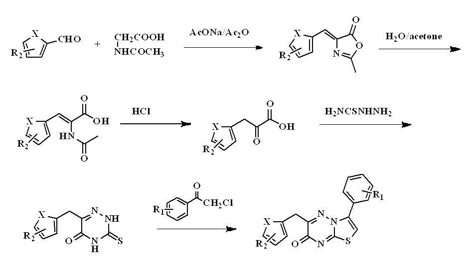 3-aryl-7H-thiazol[3,2-b]-1,2,4-triazinyl-7-one derivatives and application thereof
