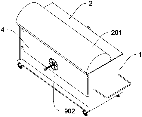 Dragon and lion dancing prop storage device capable of saving space division