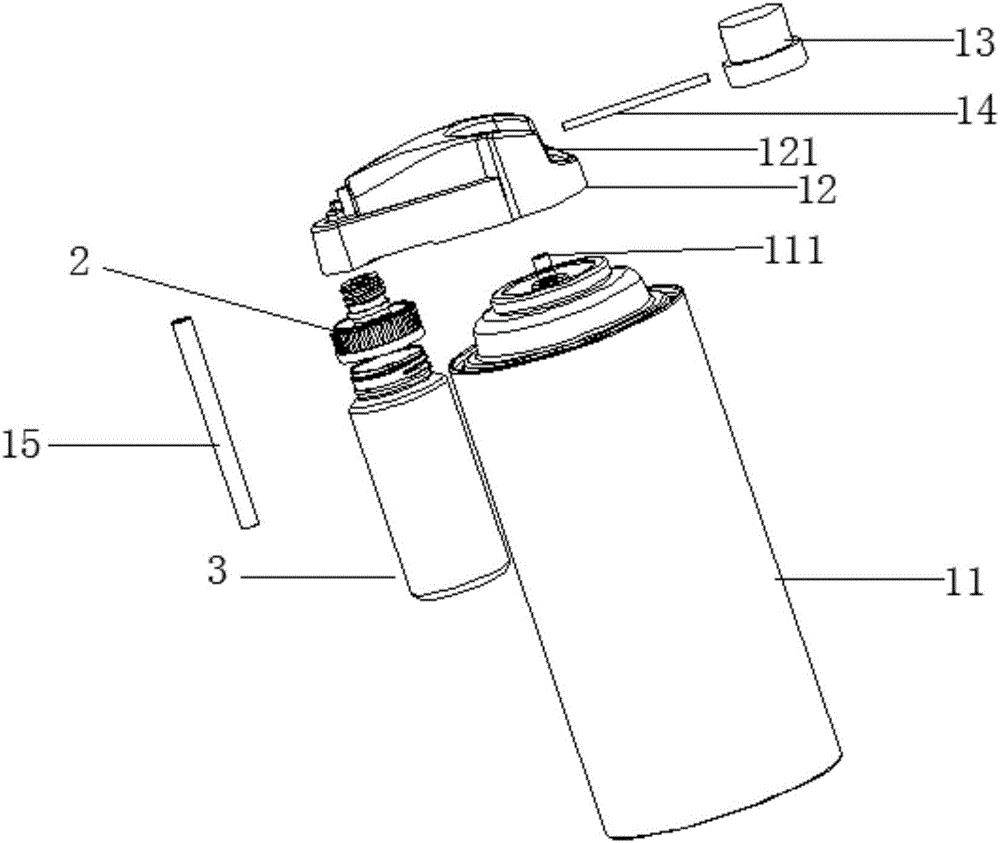 Aerosol spraying can of refinishing paint