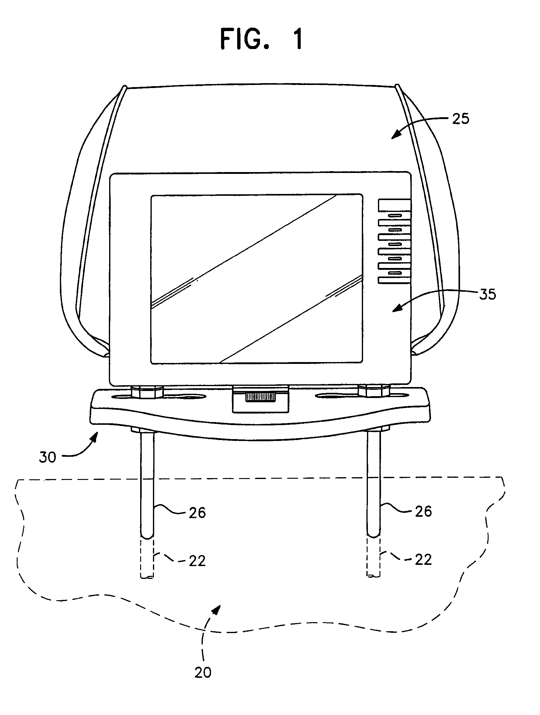 Universal vehicle headrest monitor supporting bracket assembly
