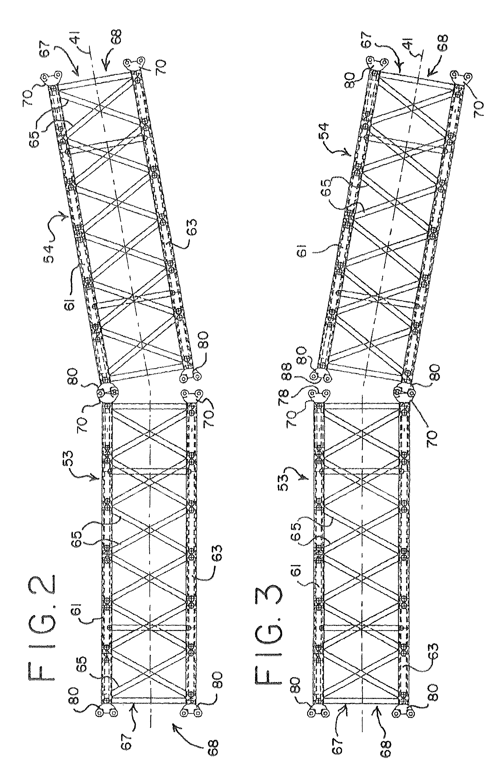 Pinned connection system for crane column segments