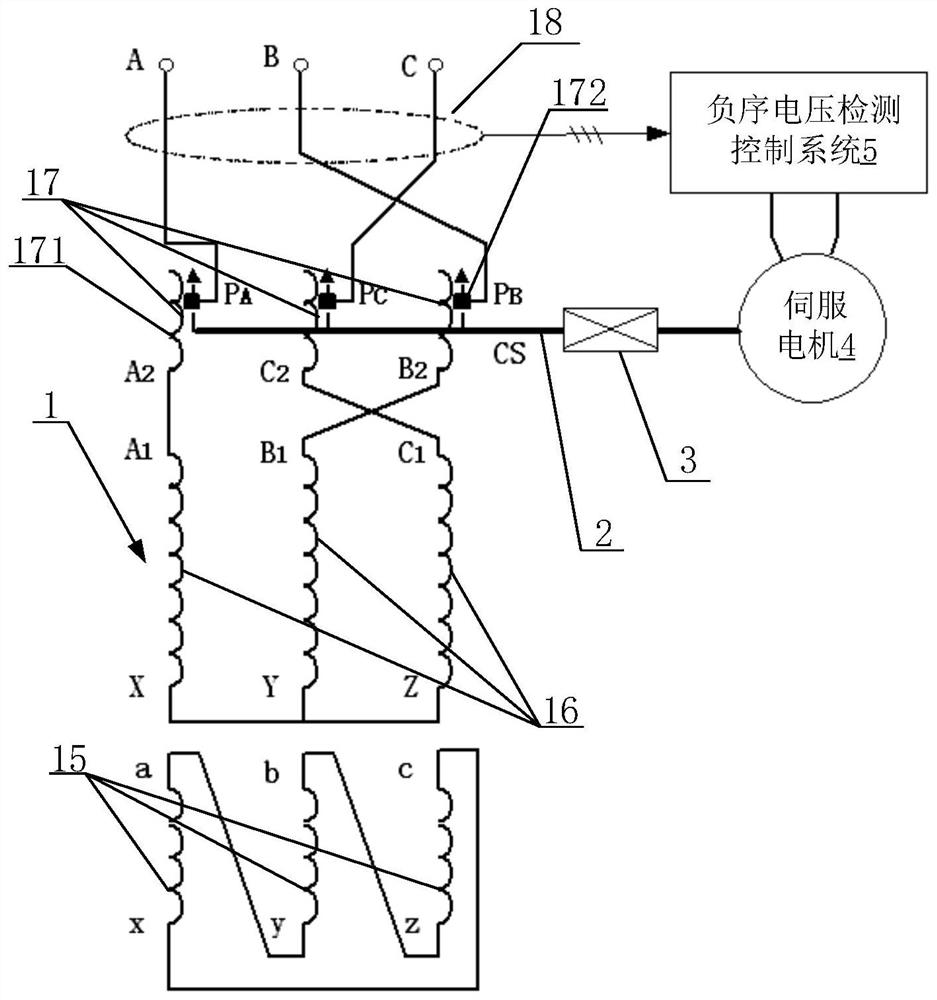 Power Transformer System Automatically Suppressing Negative Sequence Voltage