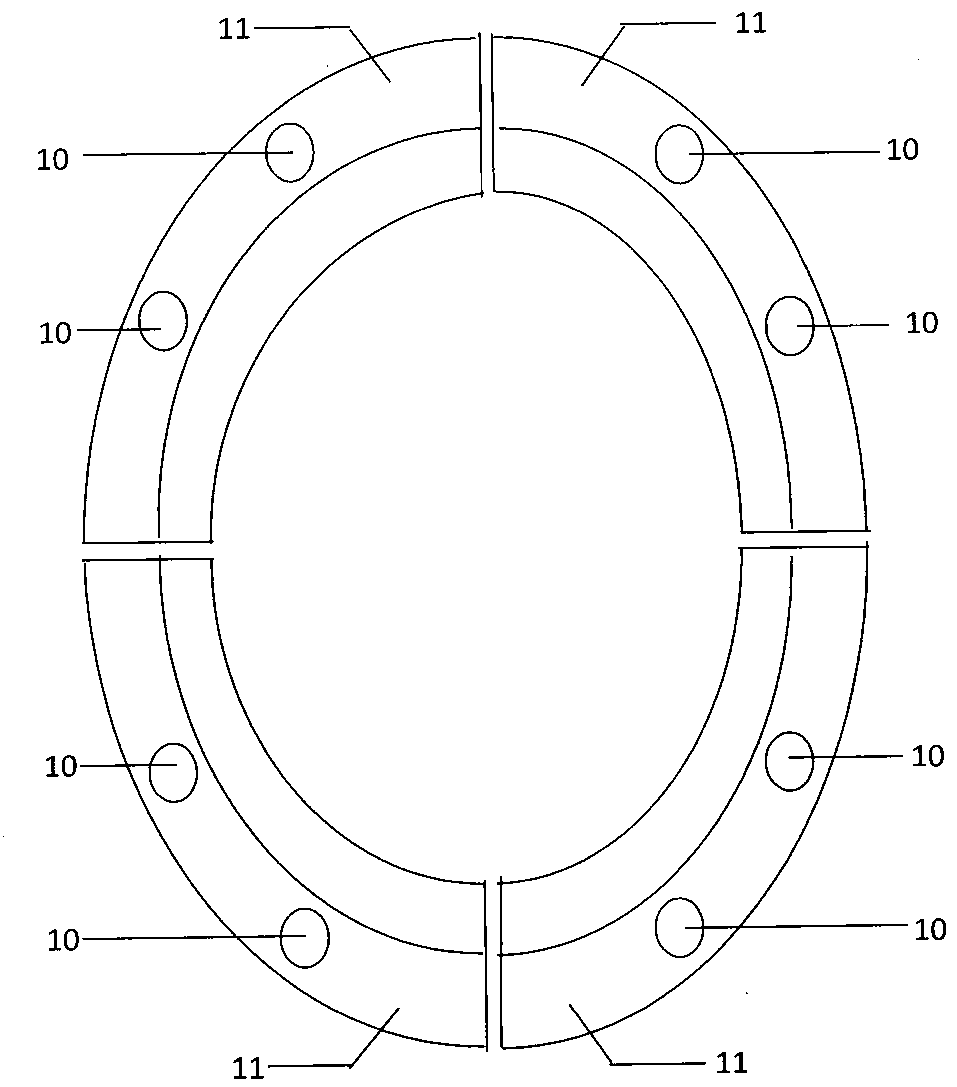 Circular ring tension cutting method detection device for solid concrete compressive strength