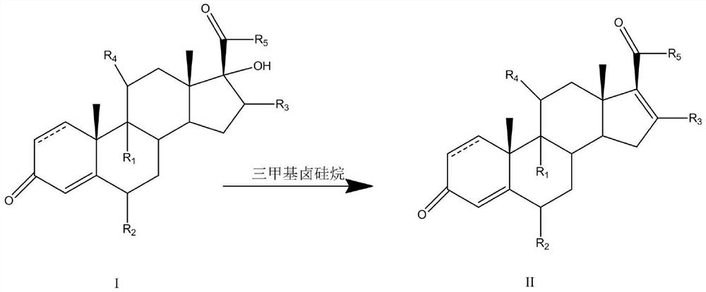 A kind of preparation method of 16-ene steroid compound
