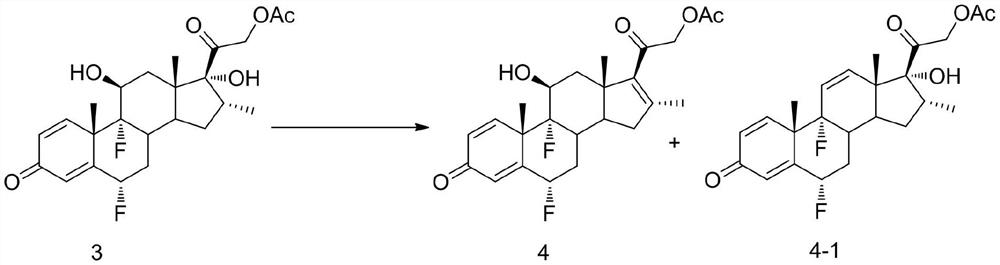 A kind of preparation method of 16-ene steroid compound