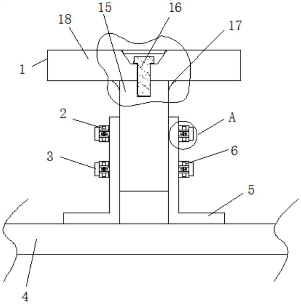 Connecting device and connecting method for T-shaped steel keel of inclined curtain wall