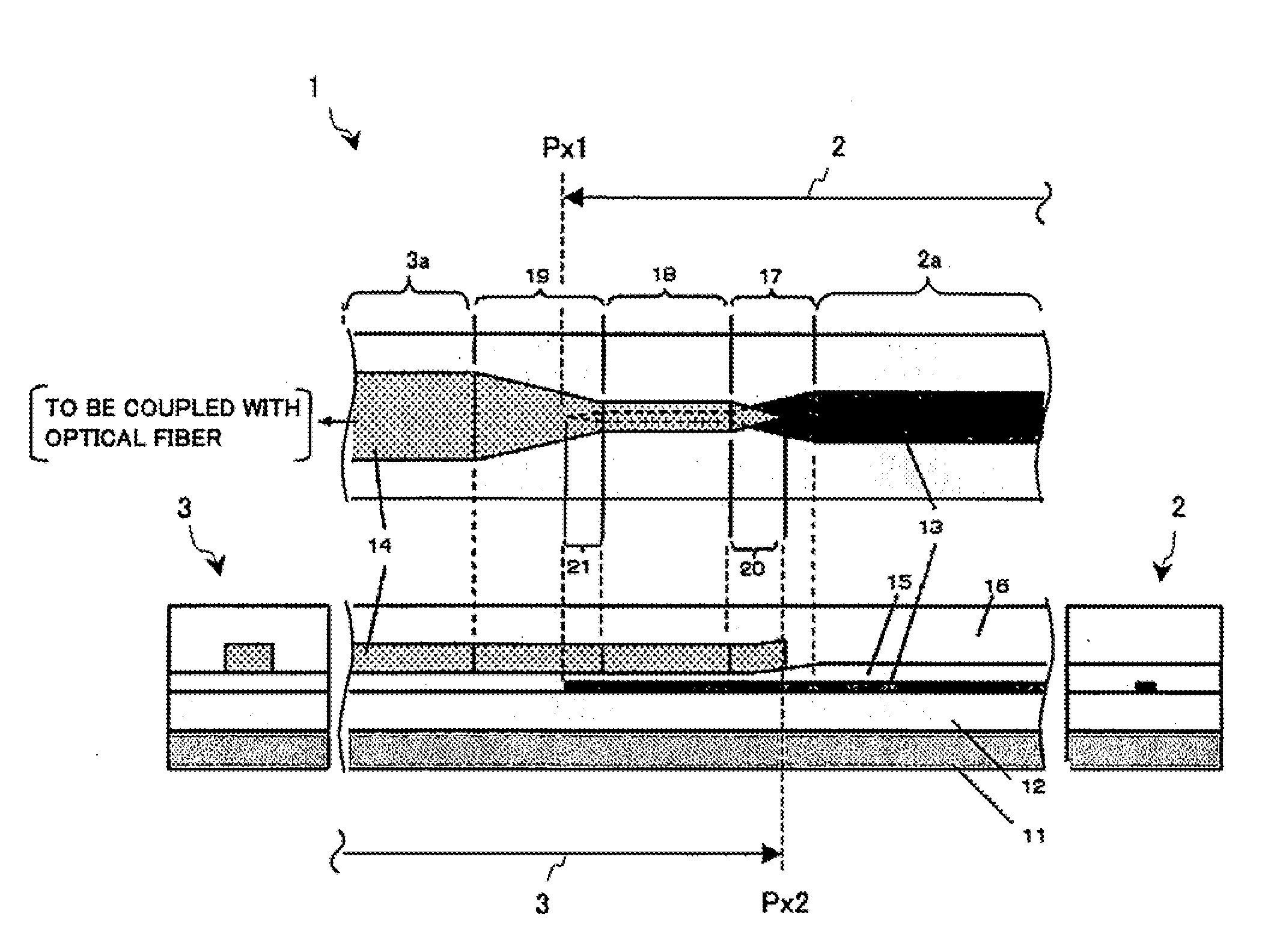 Optical waveguide and spot size converter using the same