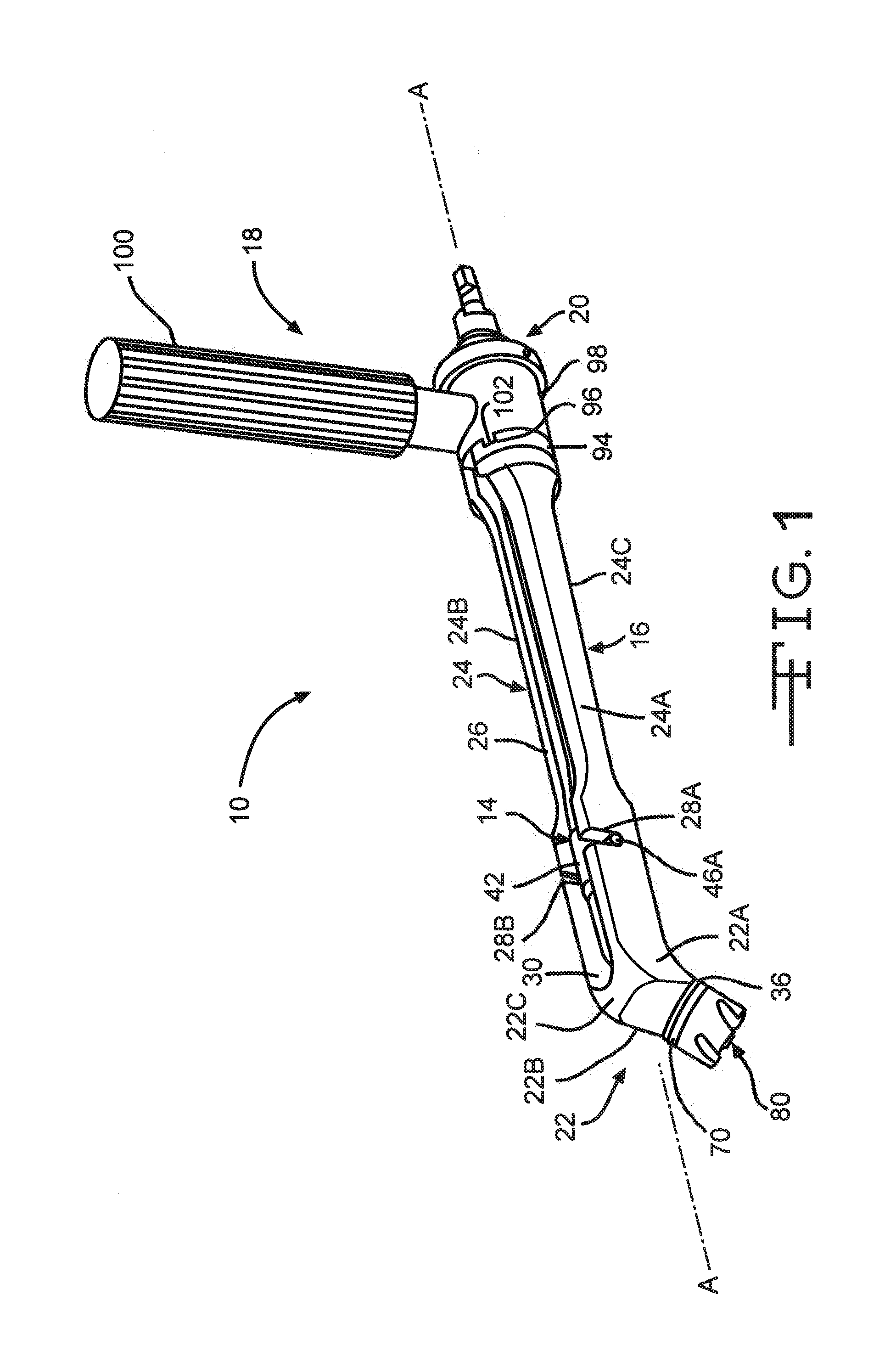 Angled reamer spindle for minimally invasive hip replacement surgery