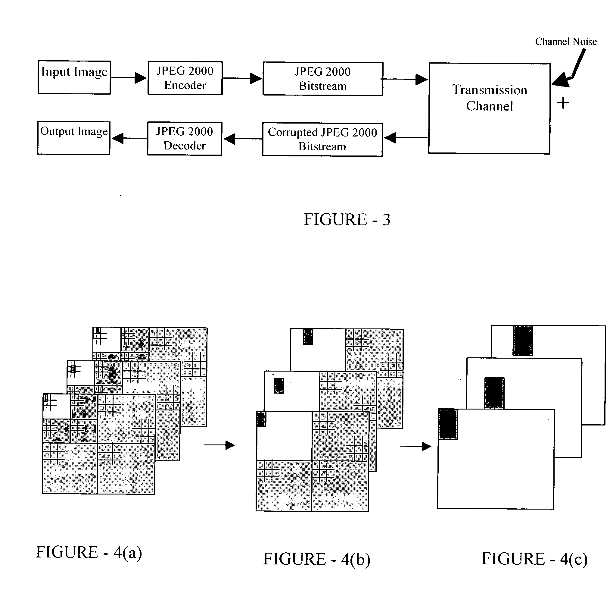 Method and apparatus for error concealment for JPEG 2000 compressed images and data block-based video data