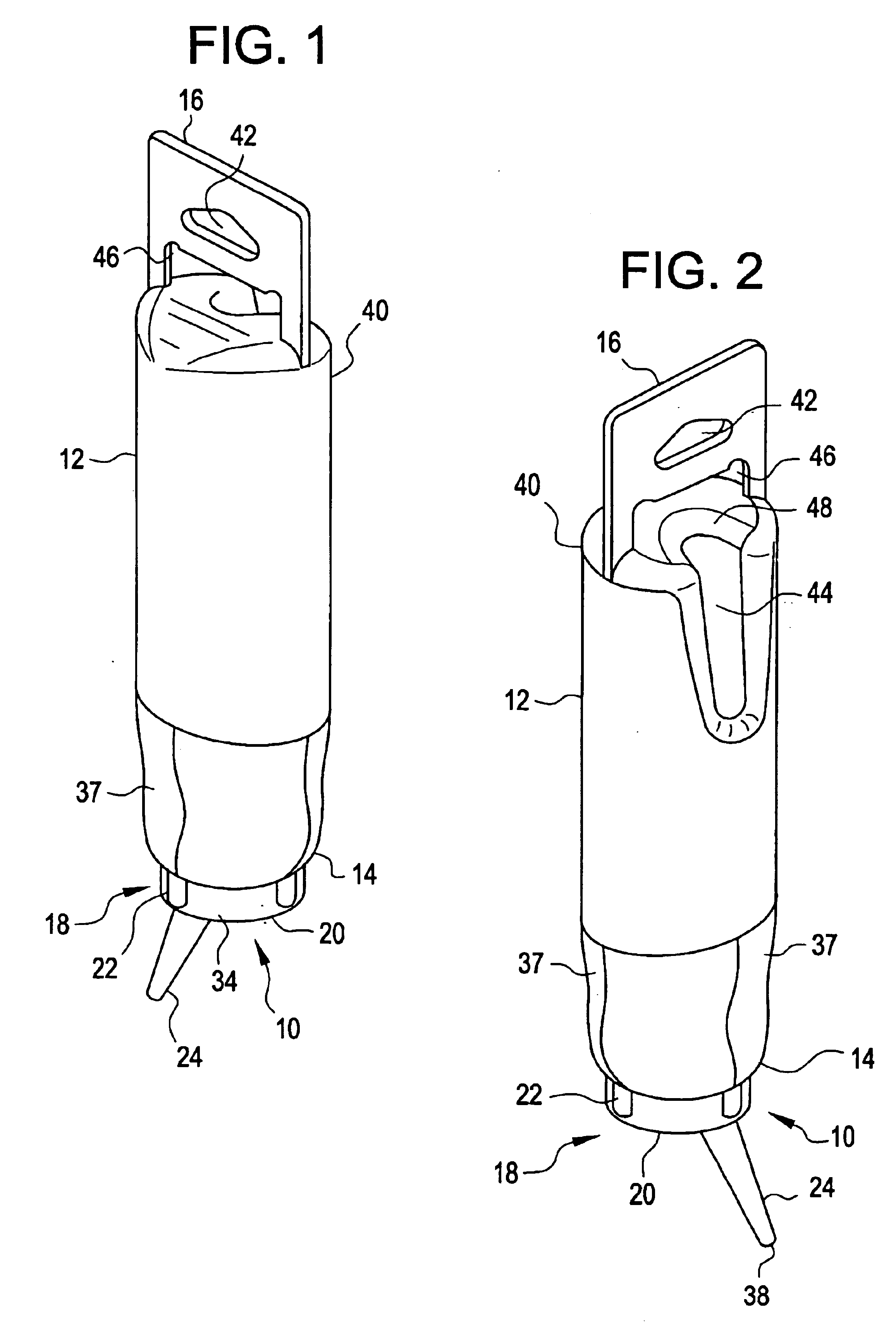 Viscous fluid dispenser, integral stored nozzle package and method