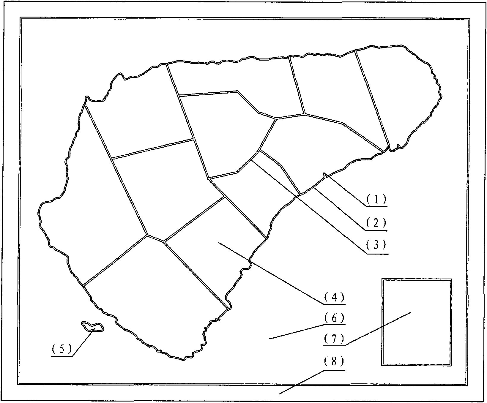 Stone mosaic map, method for manufacturing same and method for mounting same