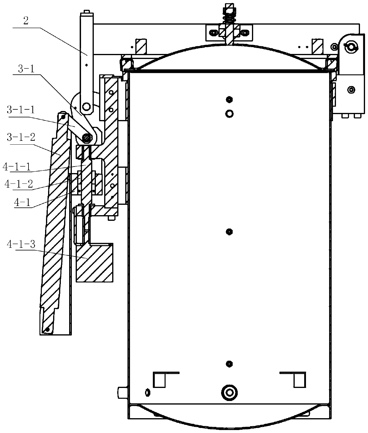 Sealing door automatic locking mechanism for sterilizer and pressure steam sterilizer