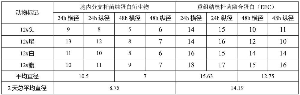 Product based on intracellular mycobacterium pure protein derivative and recombinant mycobacterium tuberculosis fusion protein, application and use method