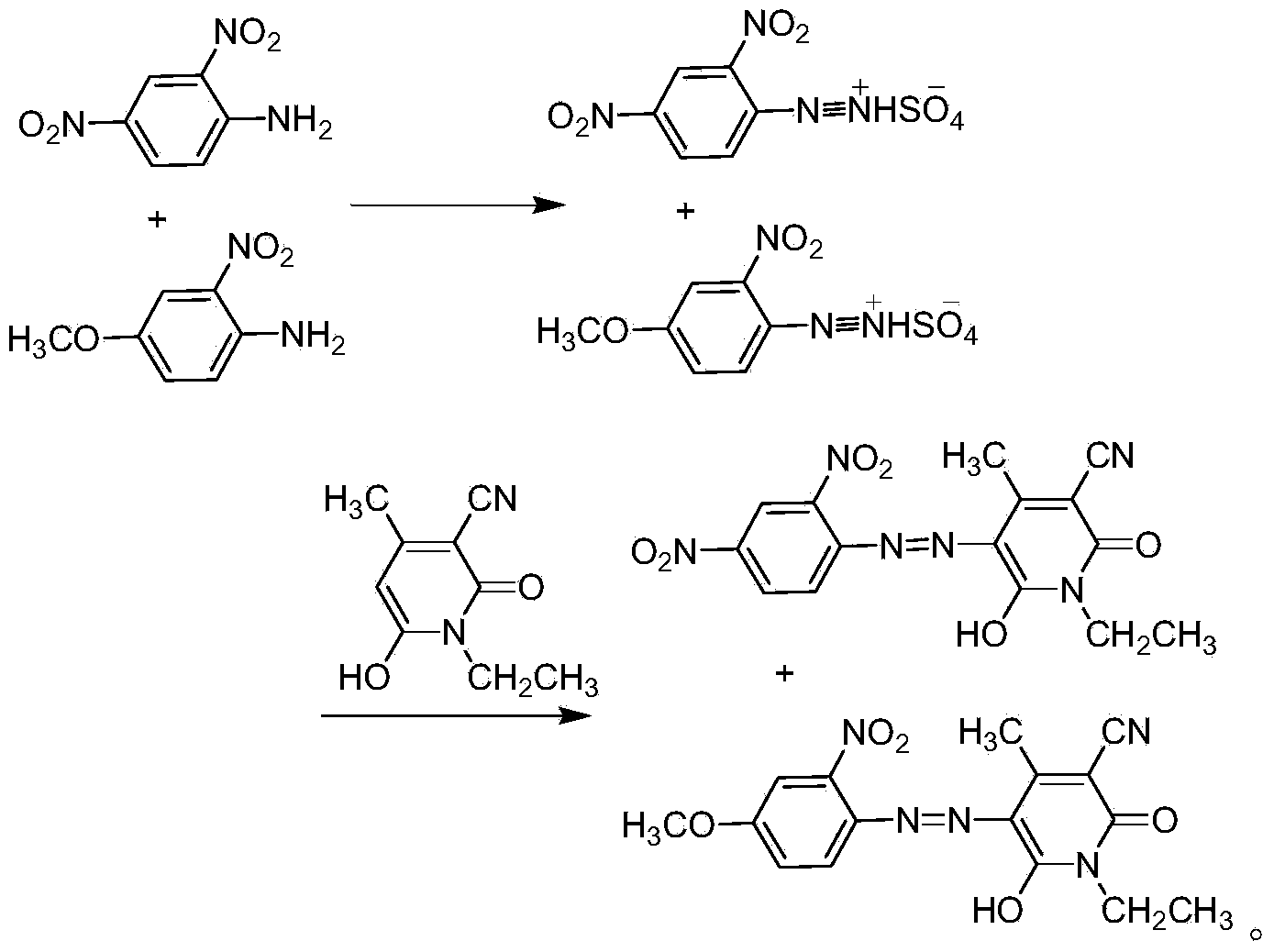 Dye composition, dye, preparation methods thereof and raw material composition of dye