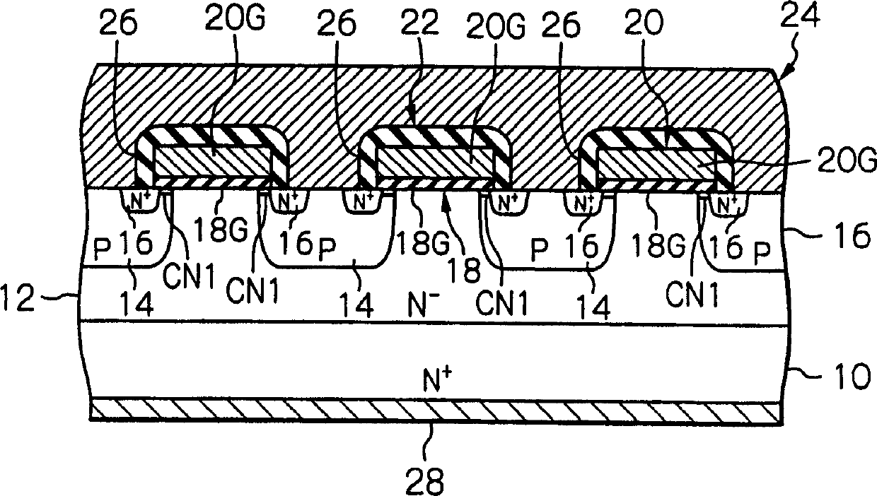 Vertical-type power metal oxide semiconductor device with excess current protective function