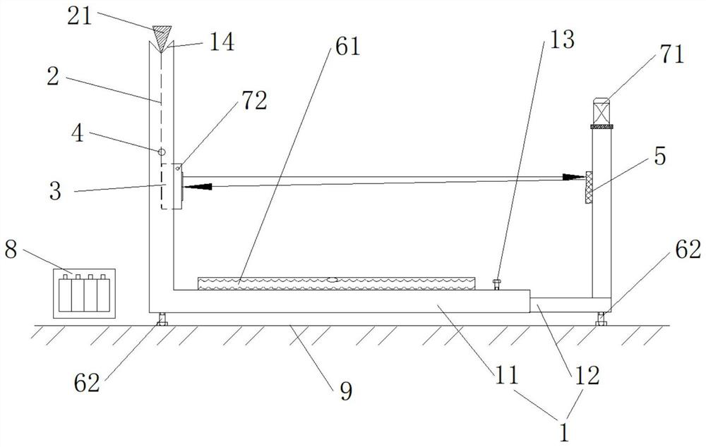 Detection alarm device, detection method and platform with detection alarm device